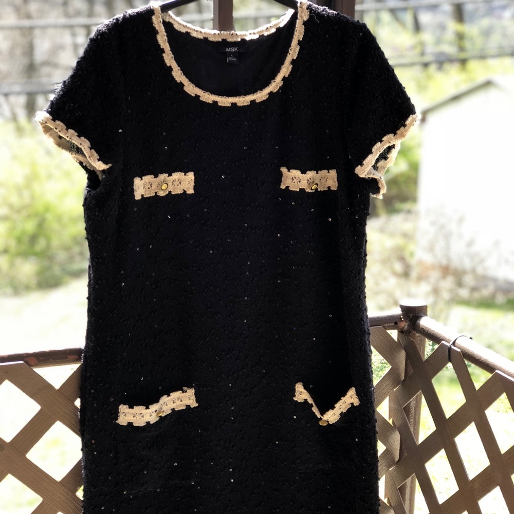 Black sequined party dress